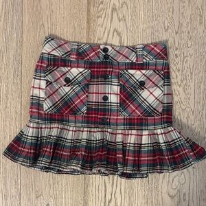 Ralph Lauren Plaid Button-Front Skirt